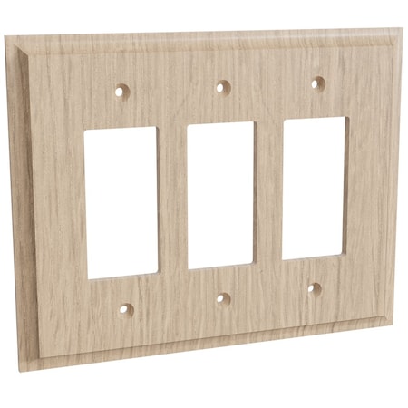 Designs Of Distinction Triple Levington Switch Plate - White Oak 01453003WK1
